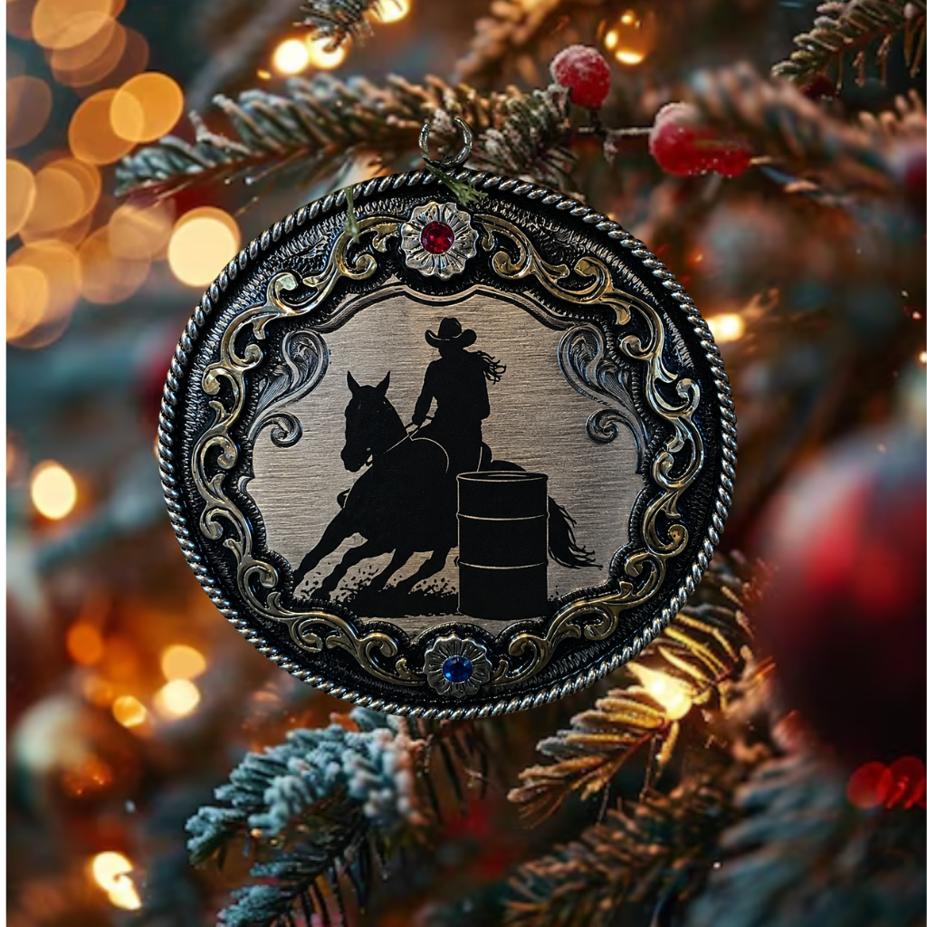 Barrel Racing Christmas Ornament