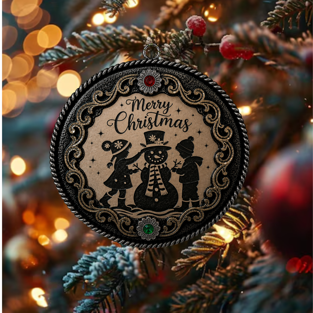 Marry Christmas Snowman Ornament