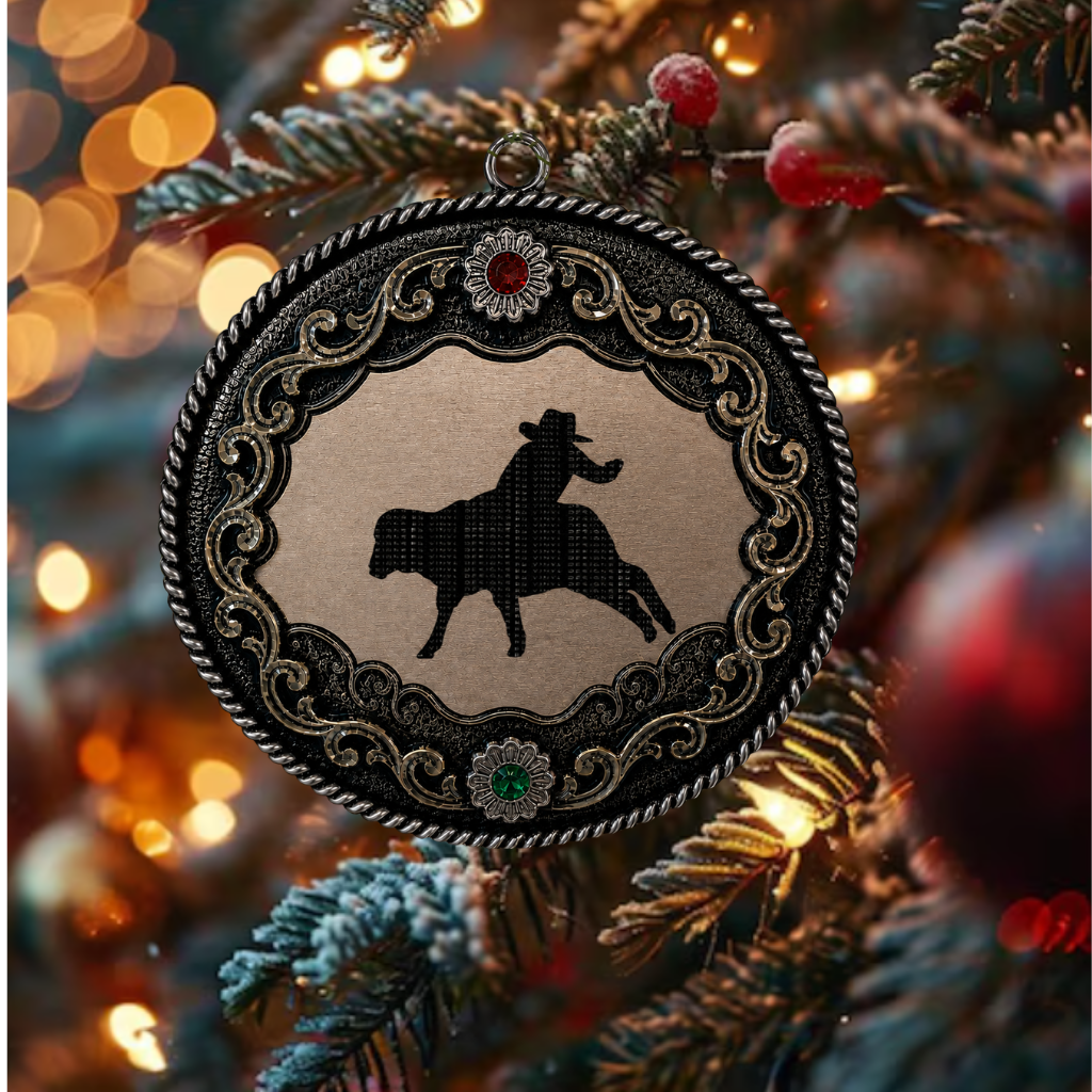 Mutton Busting Christmas Ornament